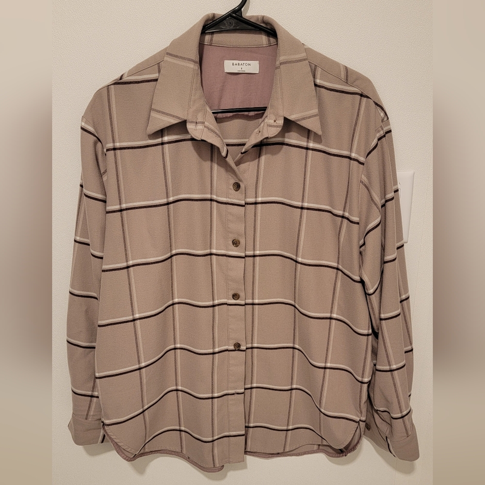 Babaton, DISTRICT BUTTON-UP, Size 2. Plaid.